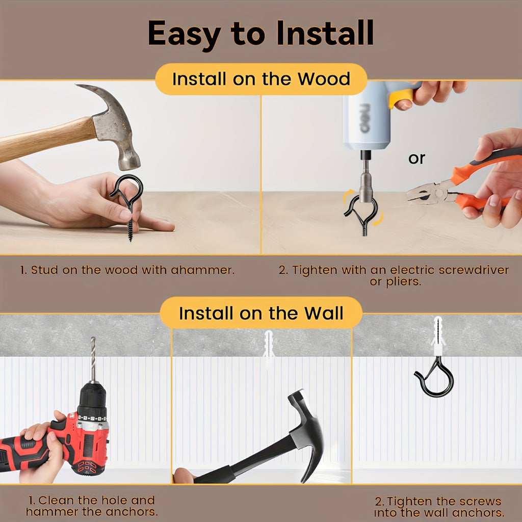 q shaped heavy duty iron ceiling hook safety   rustic