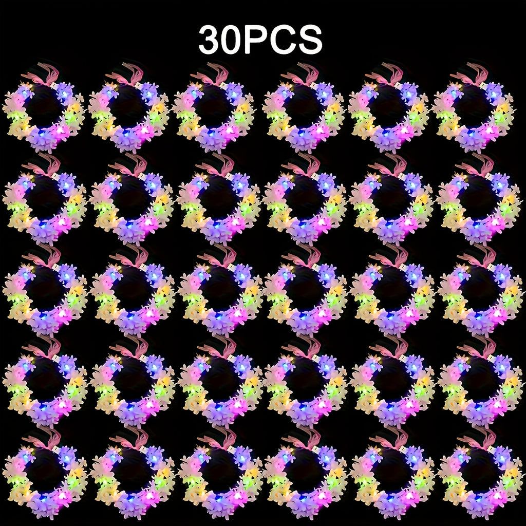 30 glowing led womens headbands lilac flower decorations