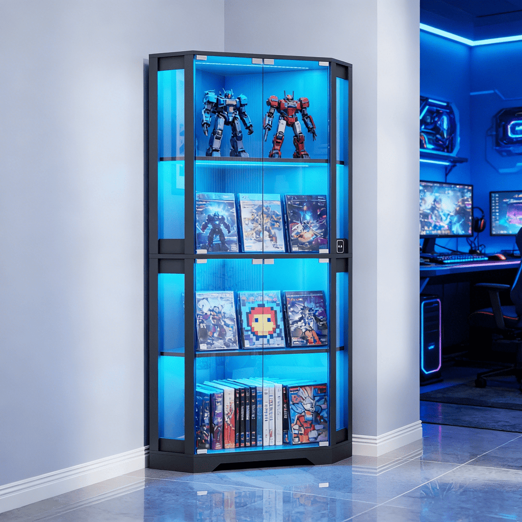1pc corner glass display cabinet   showcase