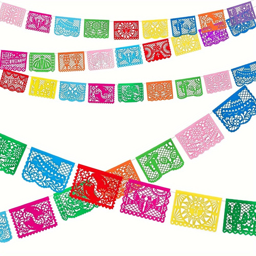 colorful papel picado banner mexican celebrations 18 feet