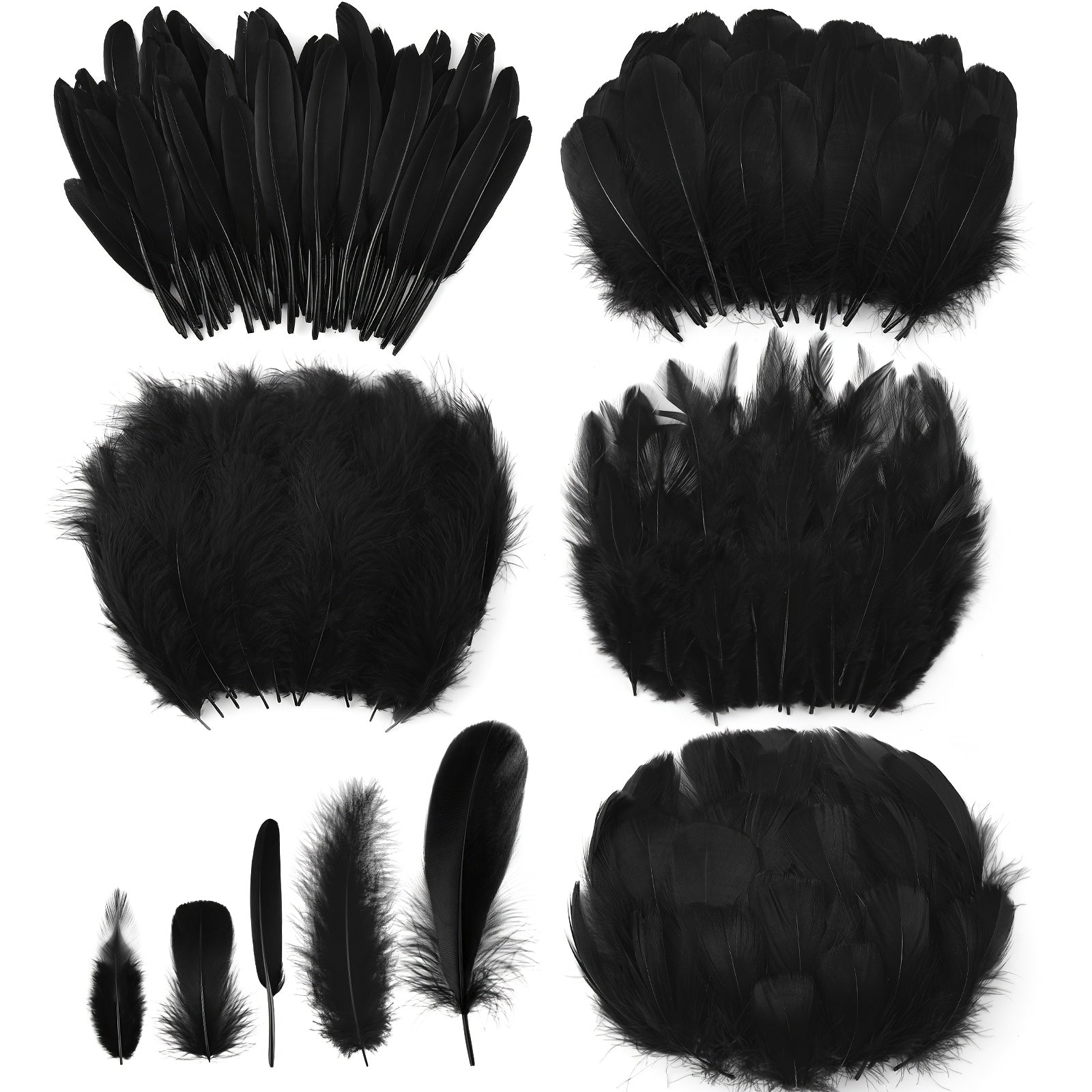 500pcs halloween assorted crafts feathers 4 styles mixed