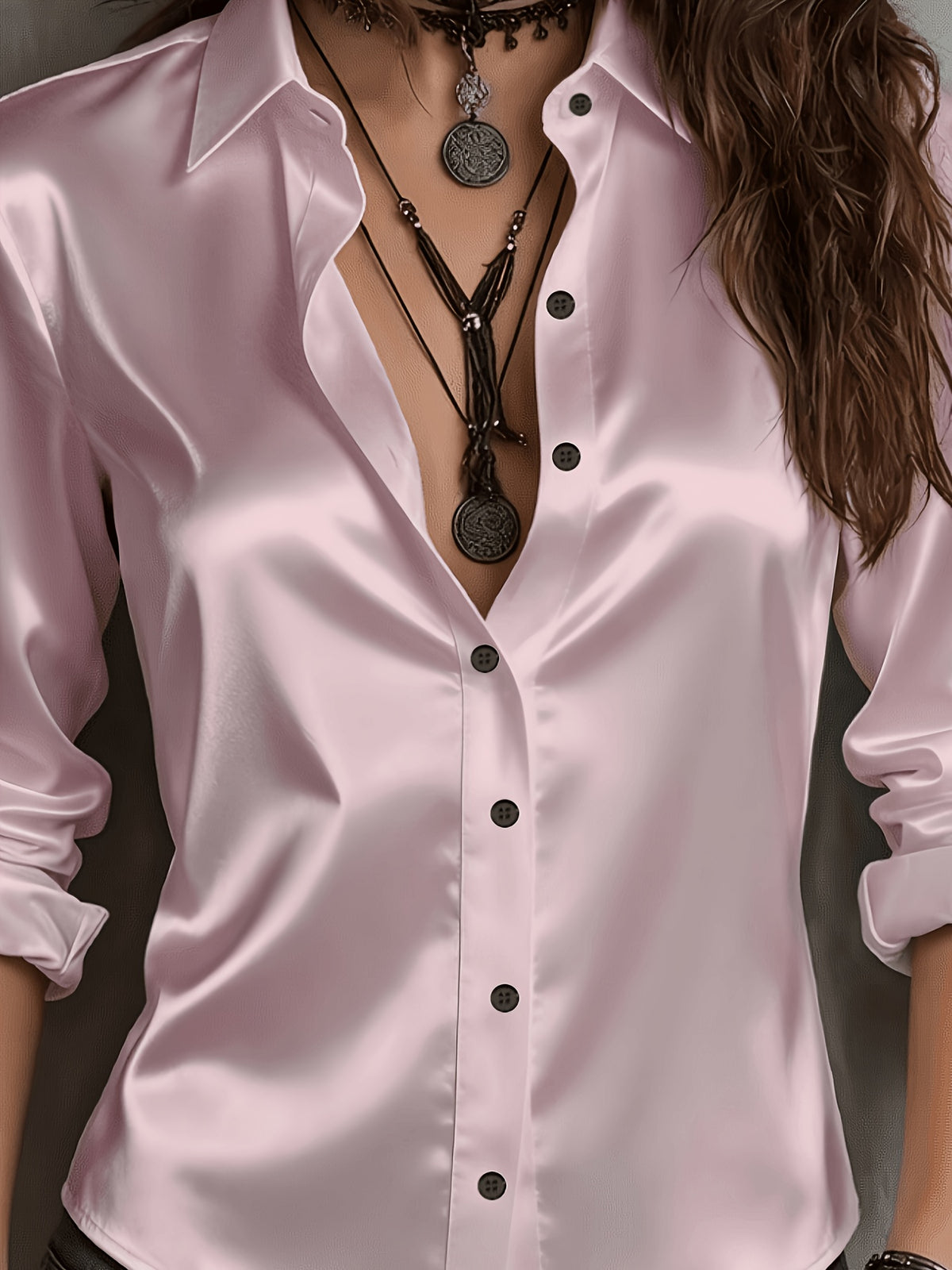 womens season   commuter satin shirt temu