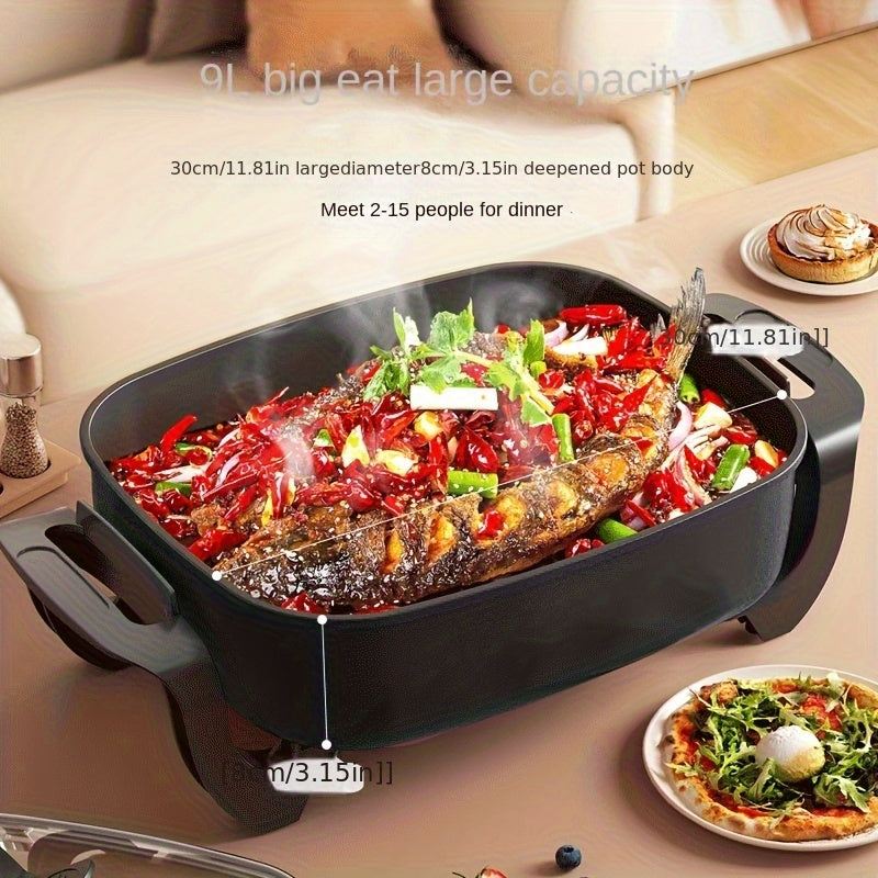 1pc12x12 inch non stick ceramic electric pot glass lid