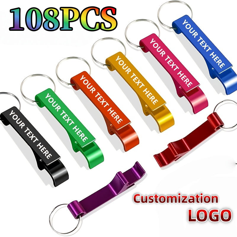 108pcs customized engraved keychains creative beer bottle