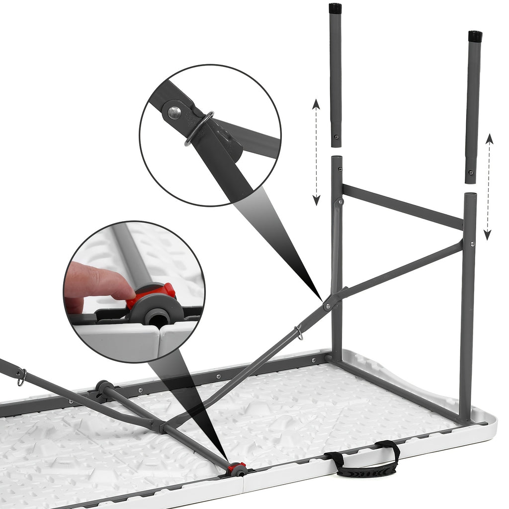 4ft 6ft plastic folding table portable dining table indoor