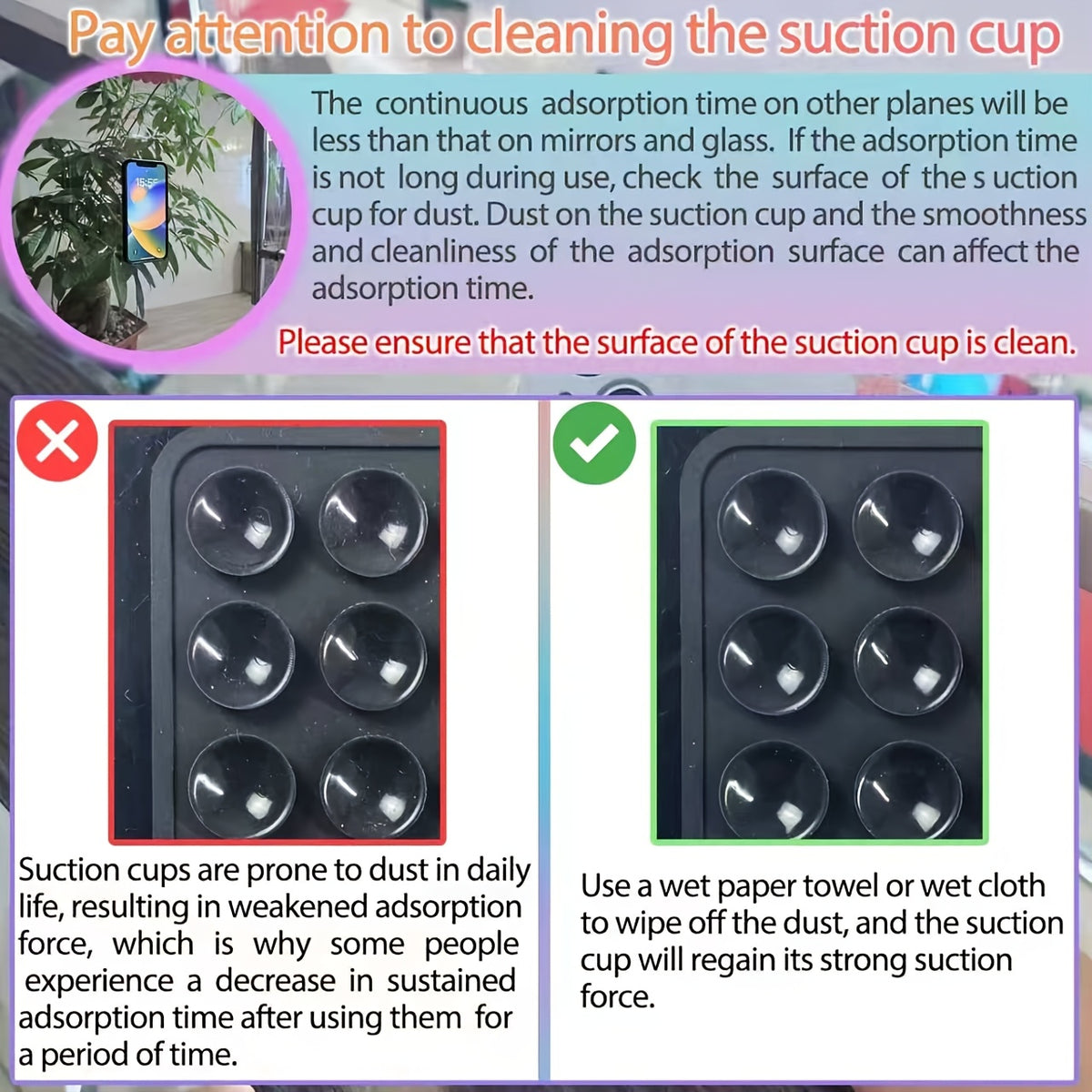 5 pack silicone suction cup phone holders suitable
