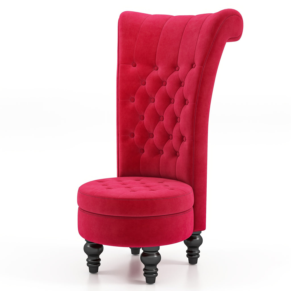 back chair velvet armless accent chair button