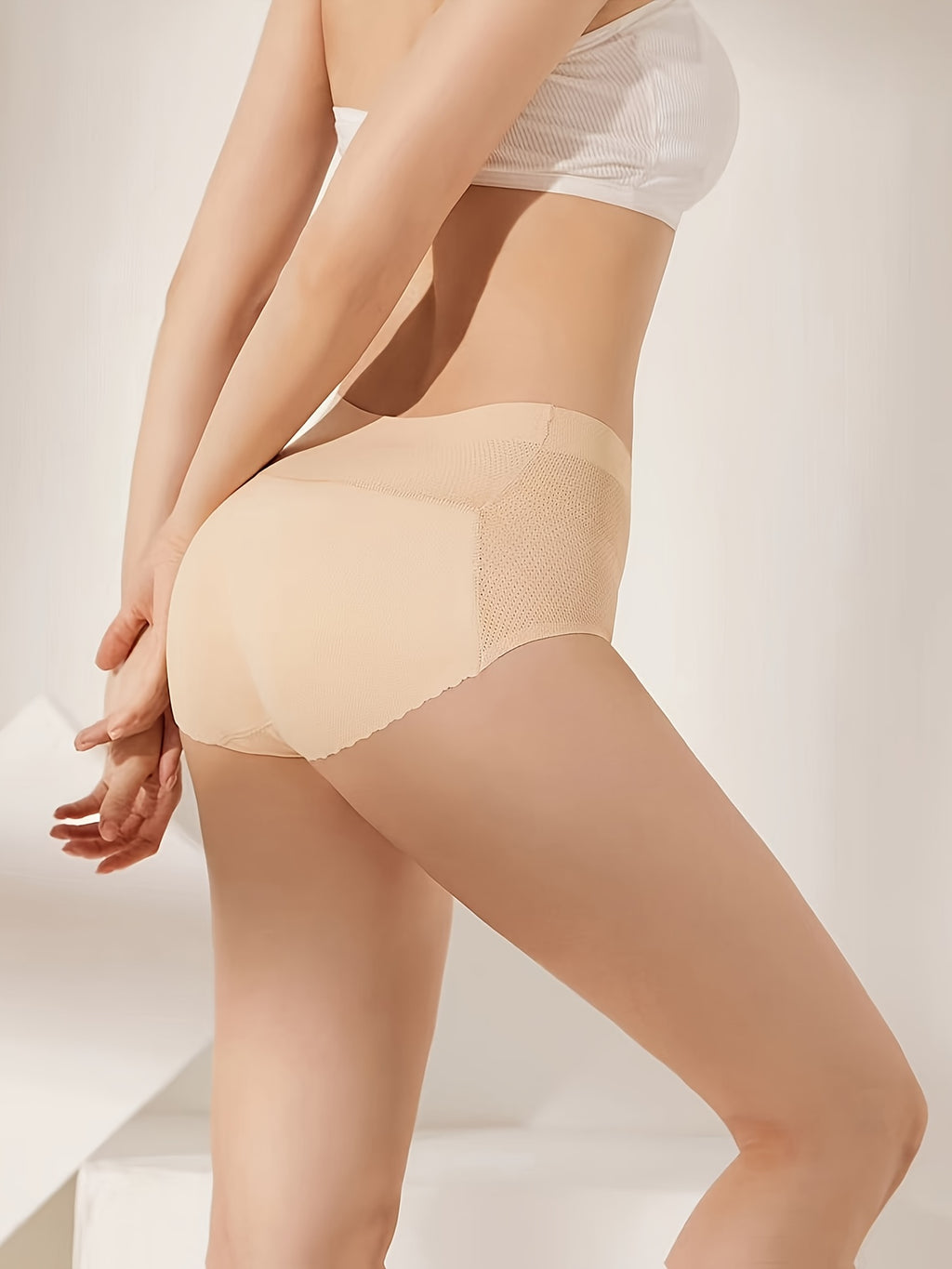 womens   lifting panties     pads peach
