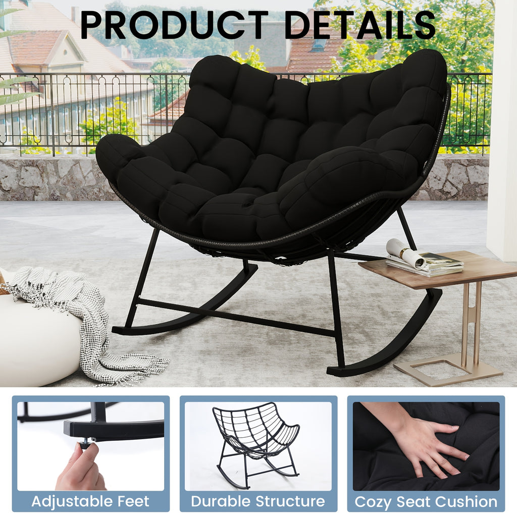 oversized comfy papasan rocking chair egg style