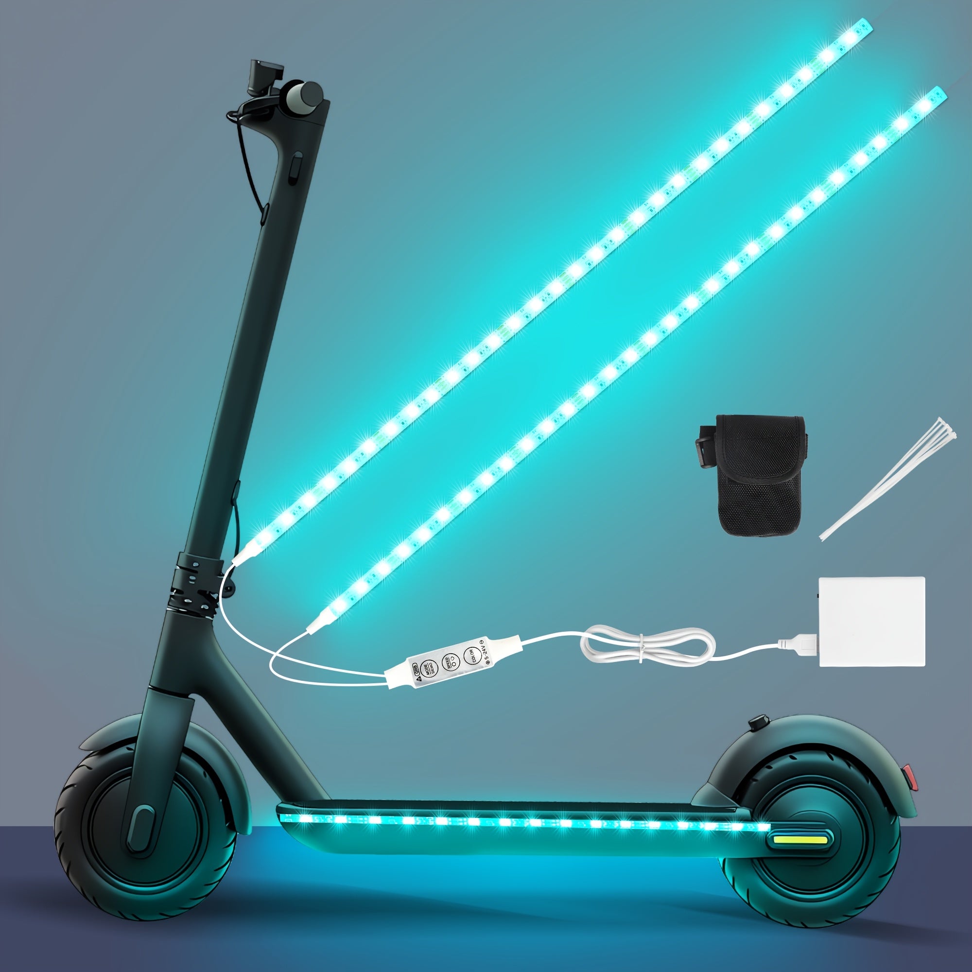 electric scooter led light strip usb battery   power