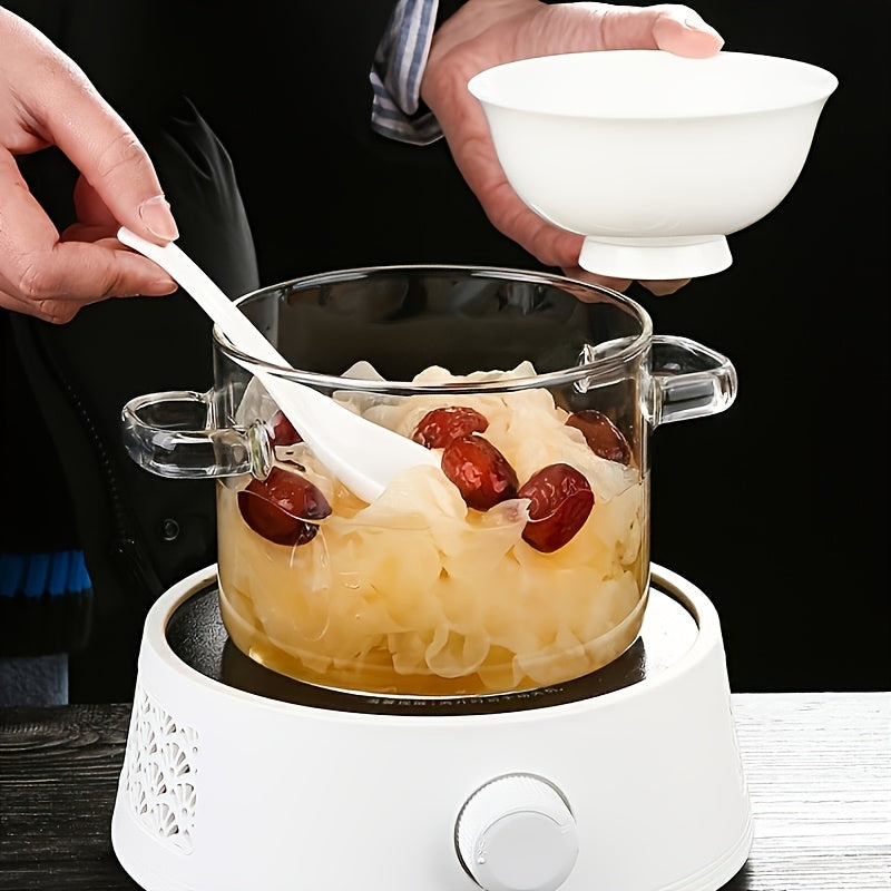 1pc heat resistant clear glass stew pot lid transparent