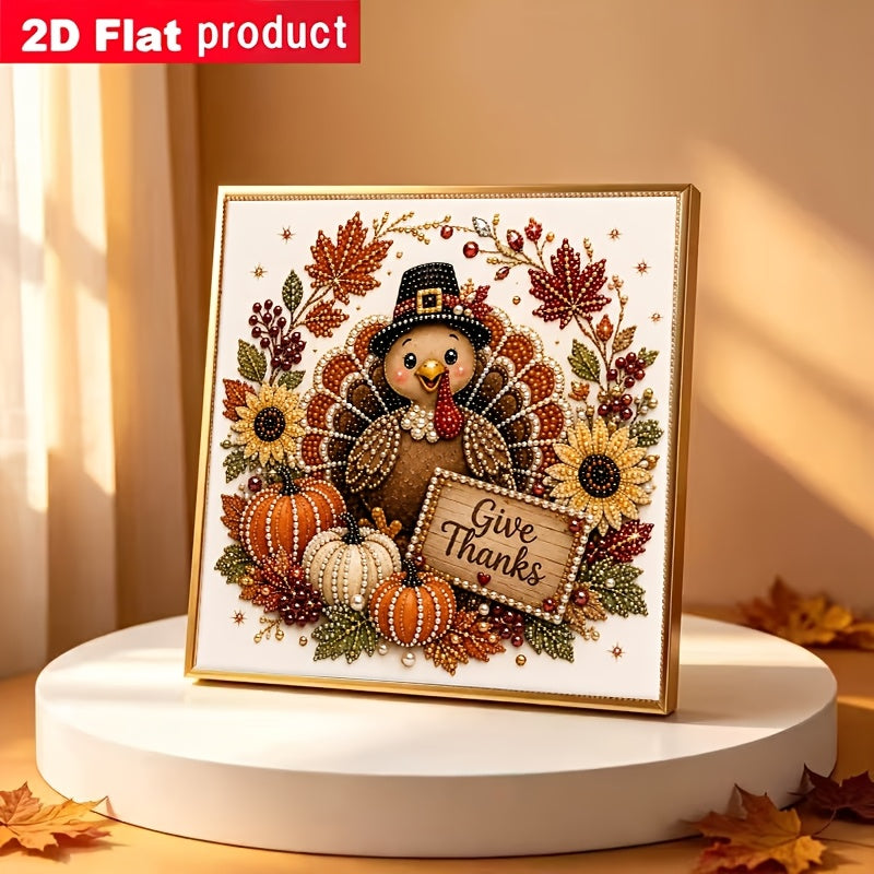new diy colorful diamond painting kit thanksgiving turkey