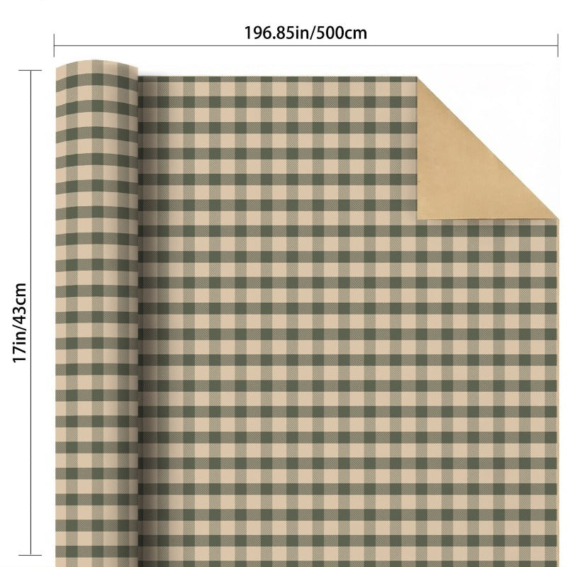 1 roll green     wrapping paper roll rustic
