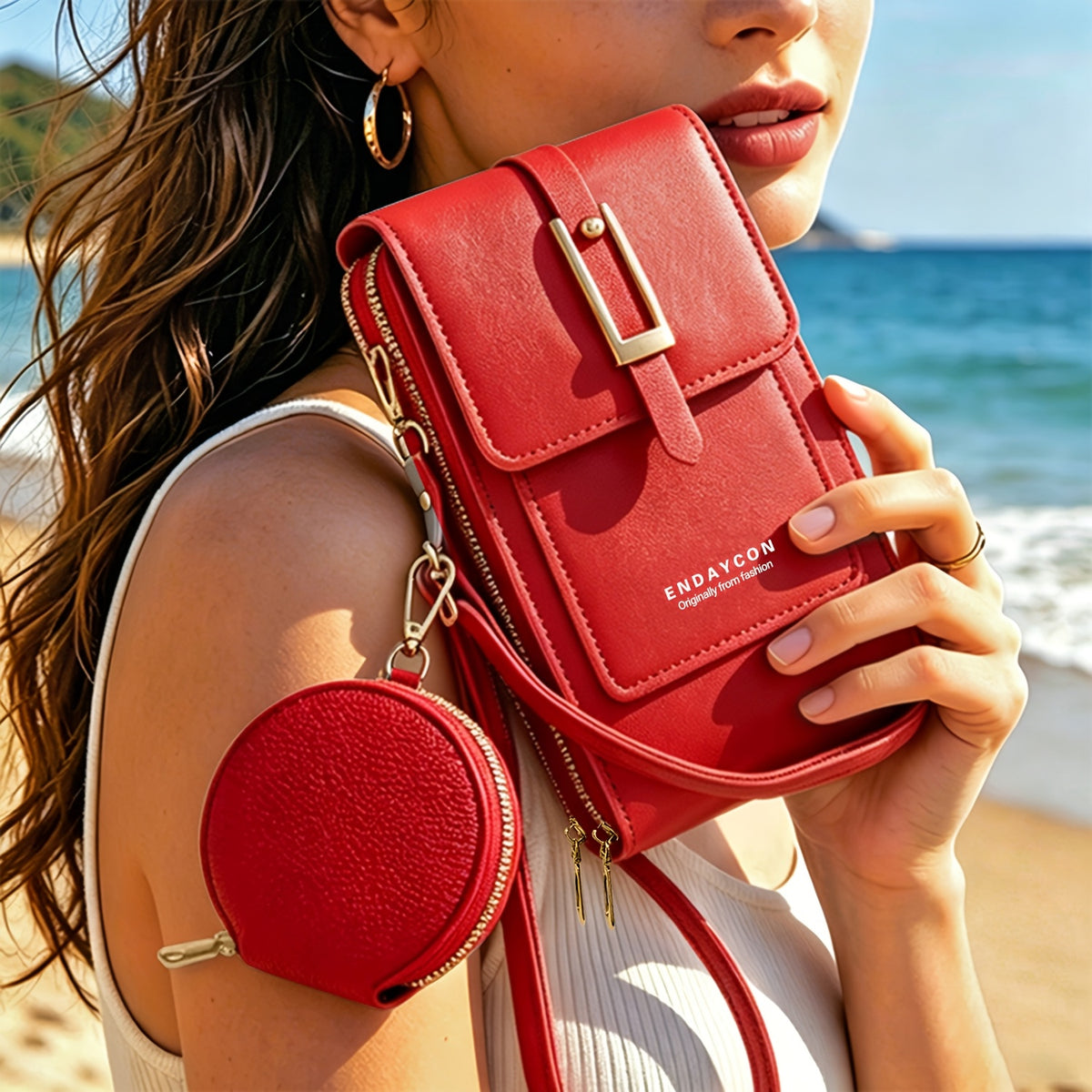2pcs set crossbody phone bag multi functional vertical