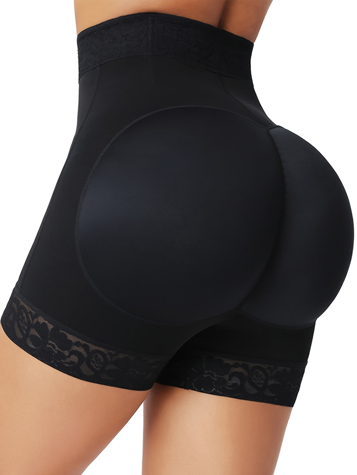 women front zipper   lifter shorts high waist curve