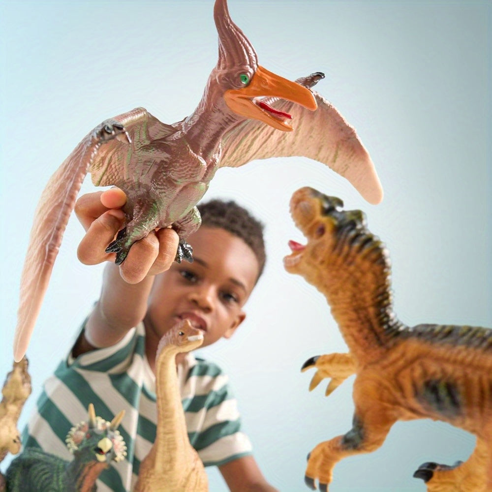 6pcs large dinosaur figures educational book