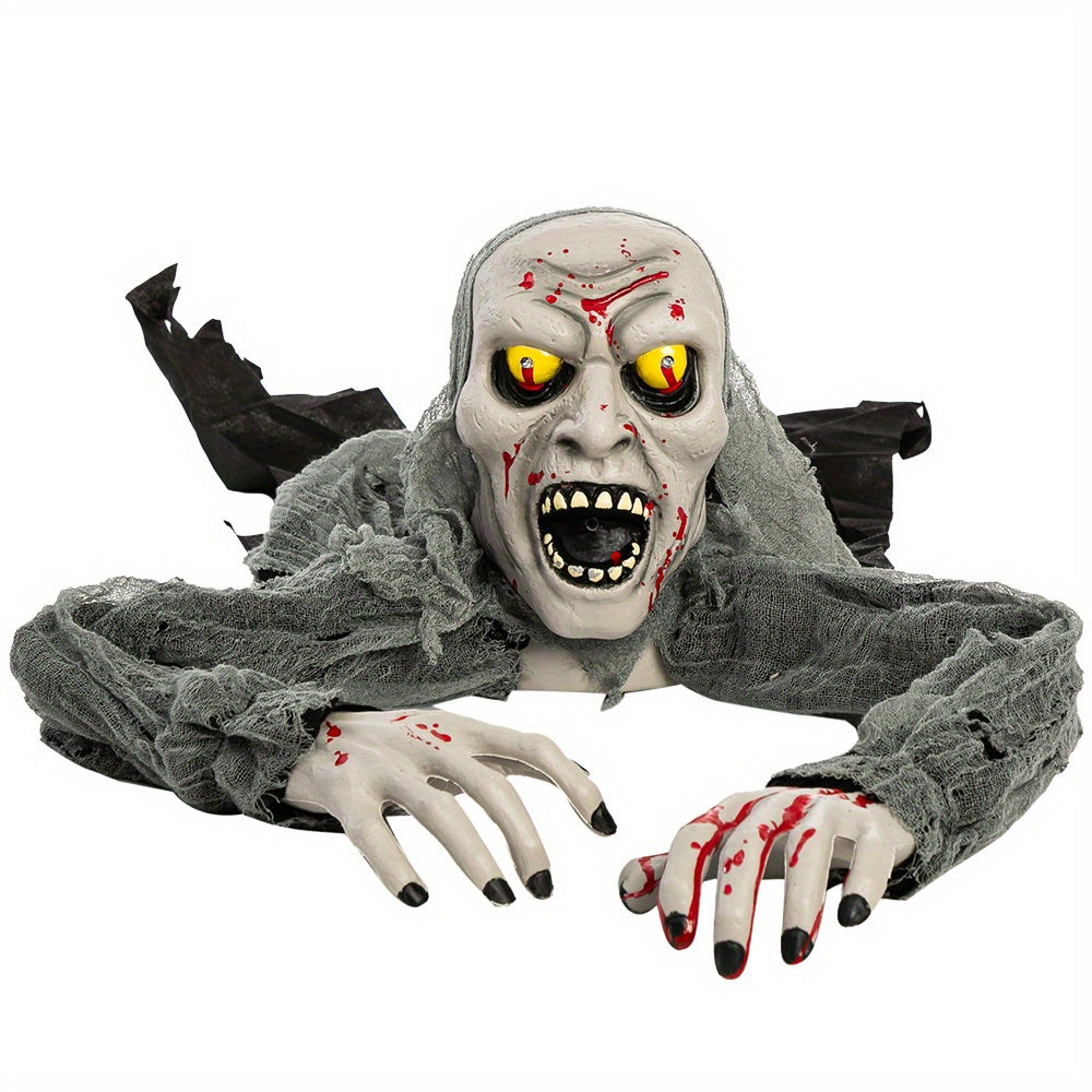outdoor halloween decoration featuring   zombie