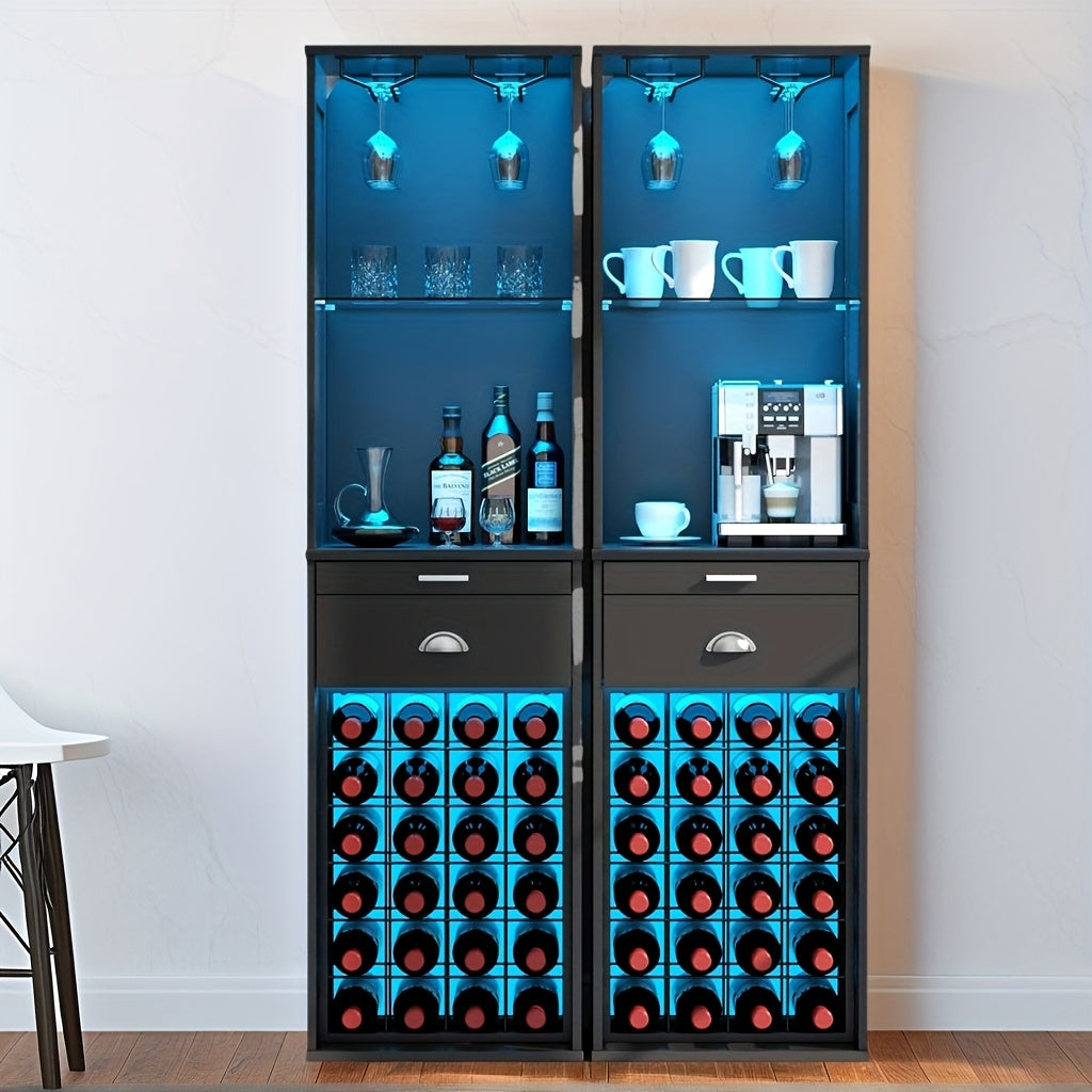 bar cabinet wine cabinet led lights glass racks home coffee