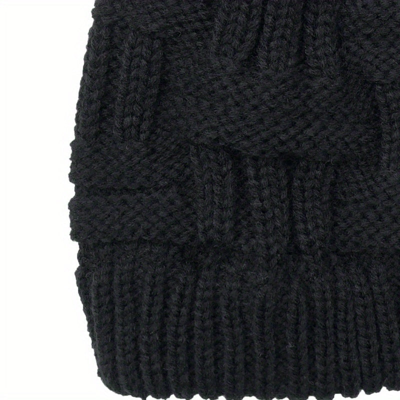 womens ponytail hat stretchy warm ponytail beanie black hat