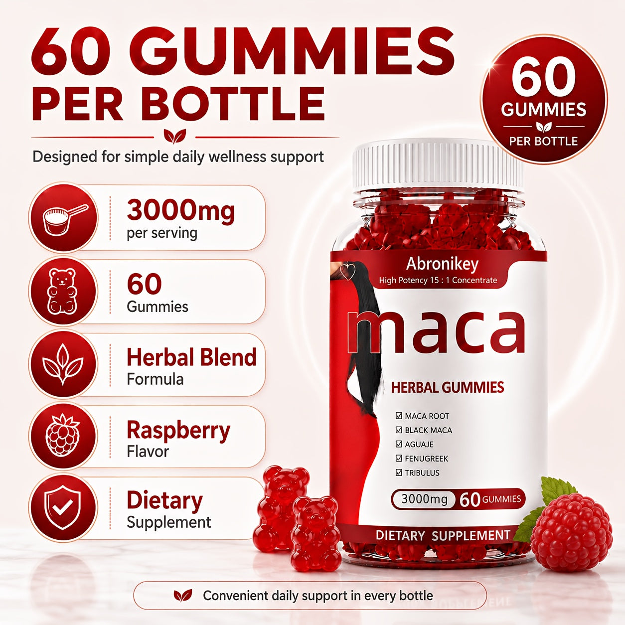 maca root gummies 3000mg supplement women
