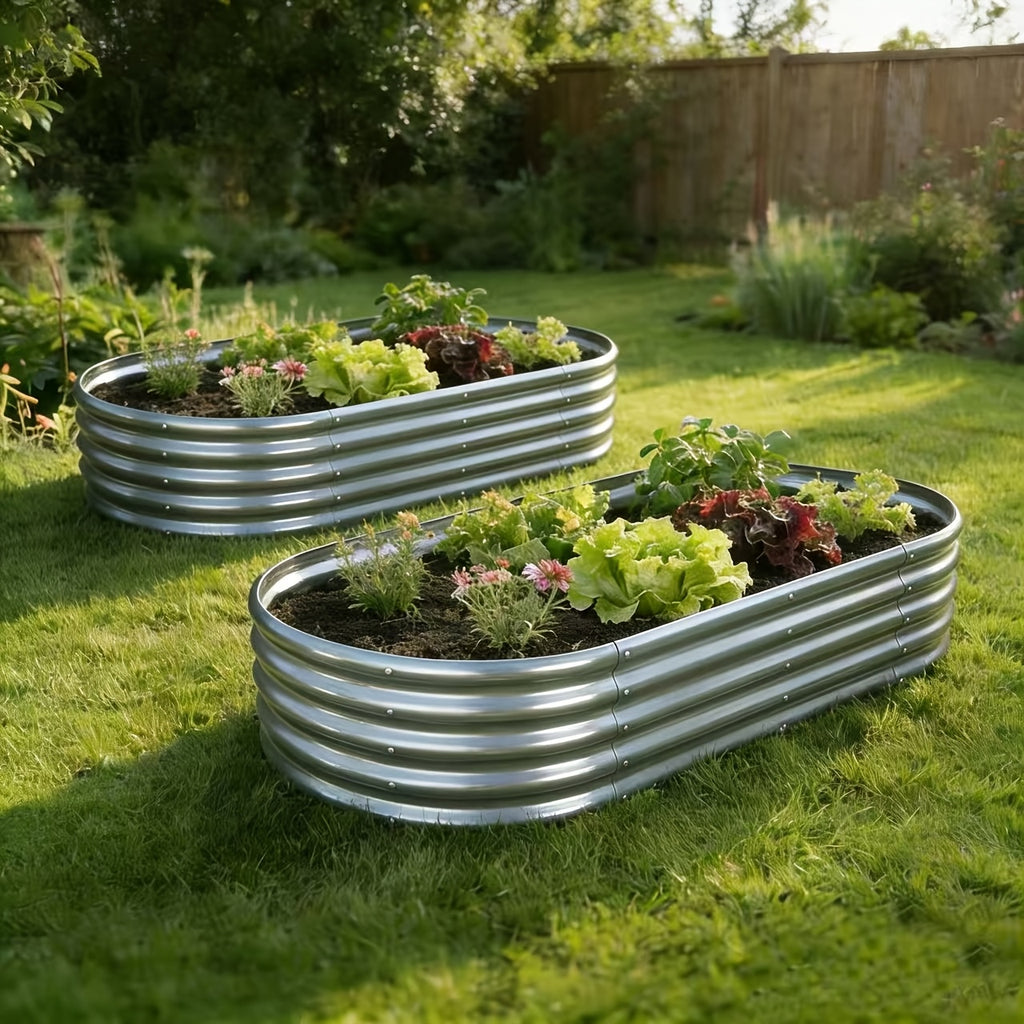 galvanized raised garden bed 4 3 2pcs 4 2 o 9 feet