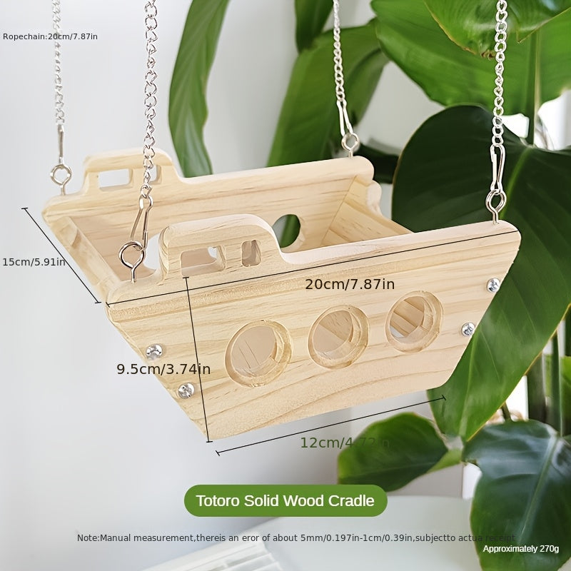 hamster chinchilla solid wood cradle swing hammock hamster