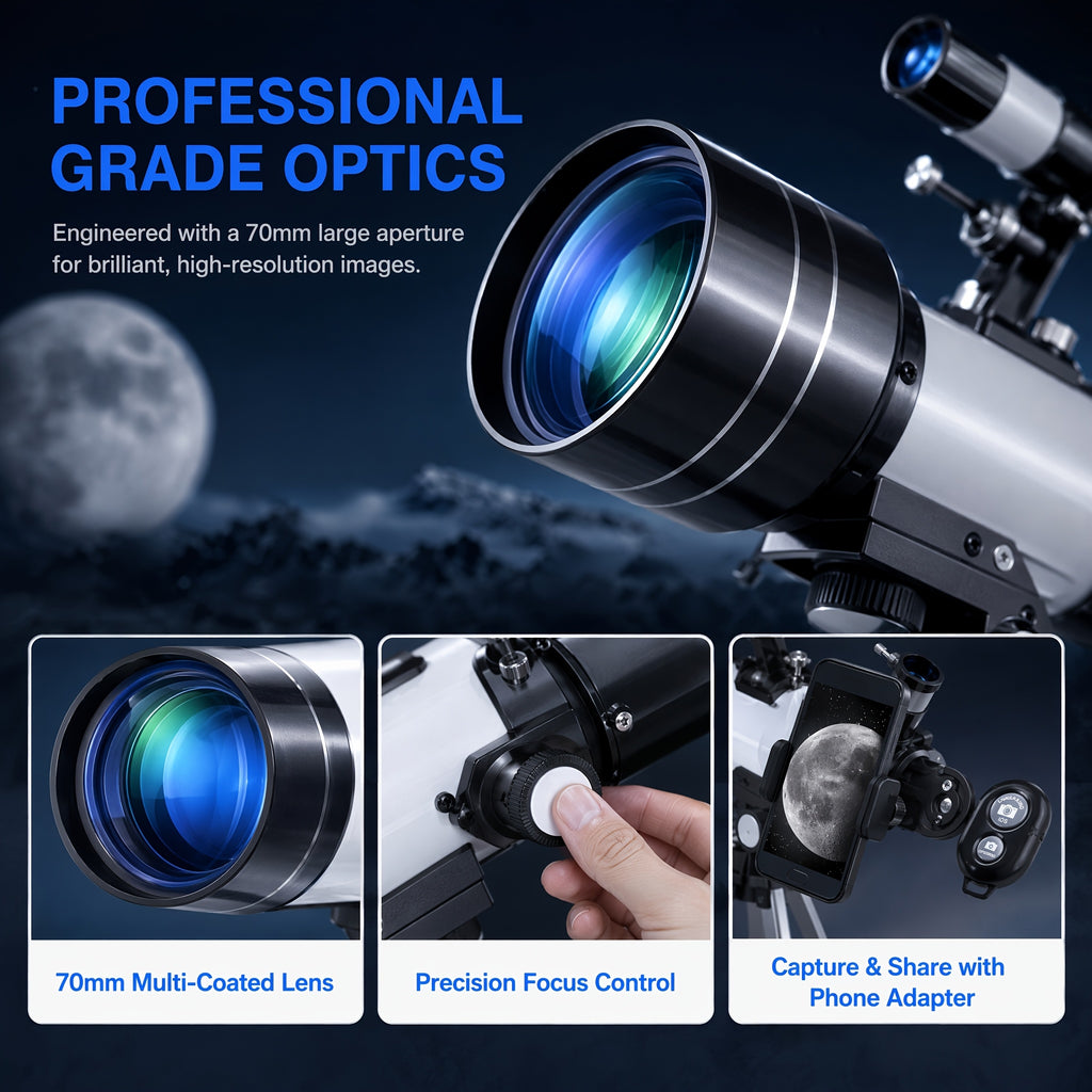150x telescope 70mm aperture telescope high magnification