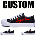 signature unisex couple shoes white low top black