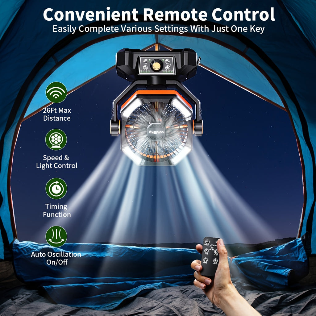 20000mah battery powered camping fan dual motor 8 speed