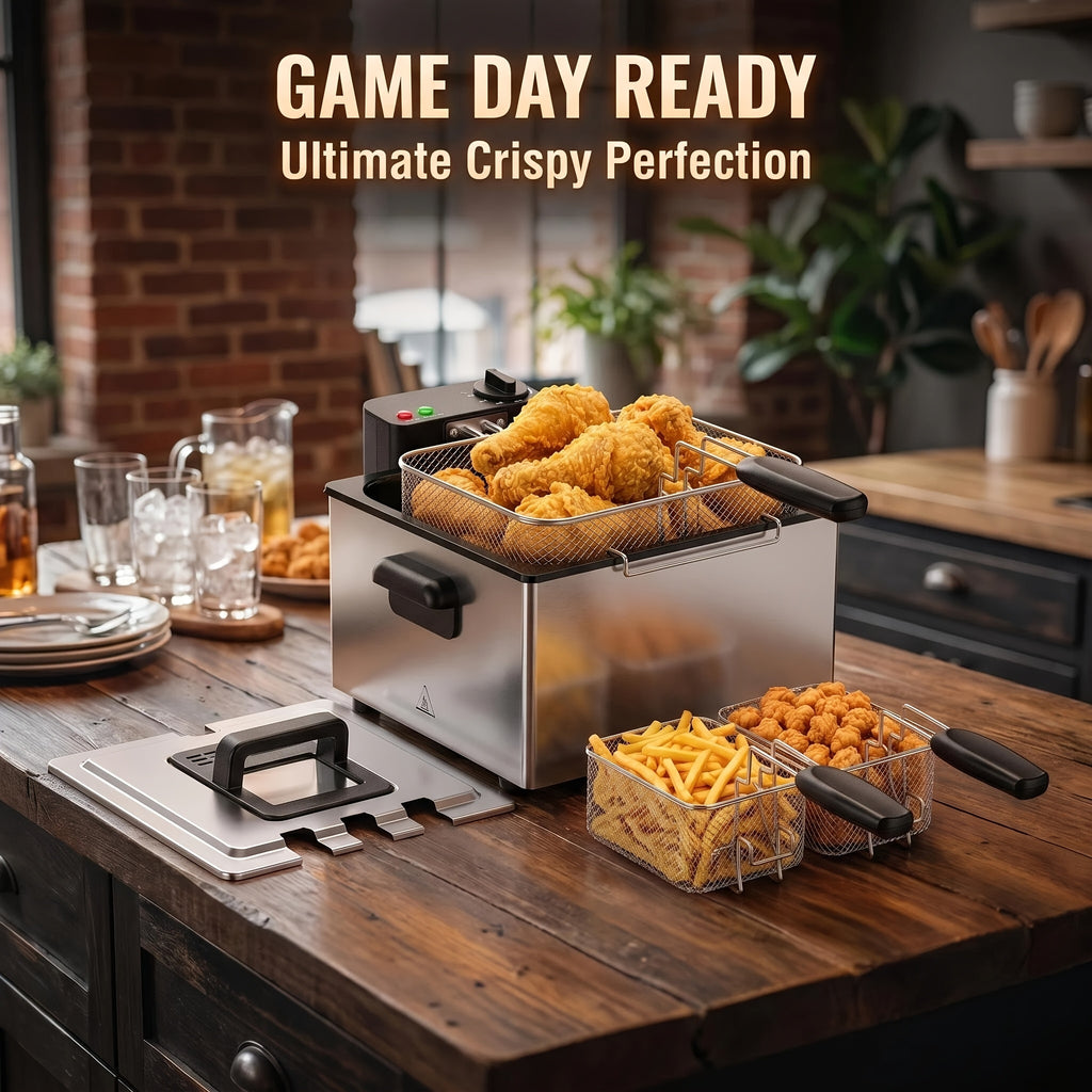 3 5l deep fryer home use 1800w   3 baskets