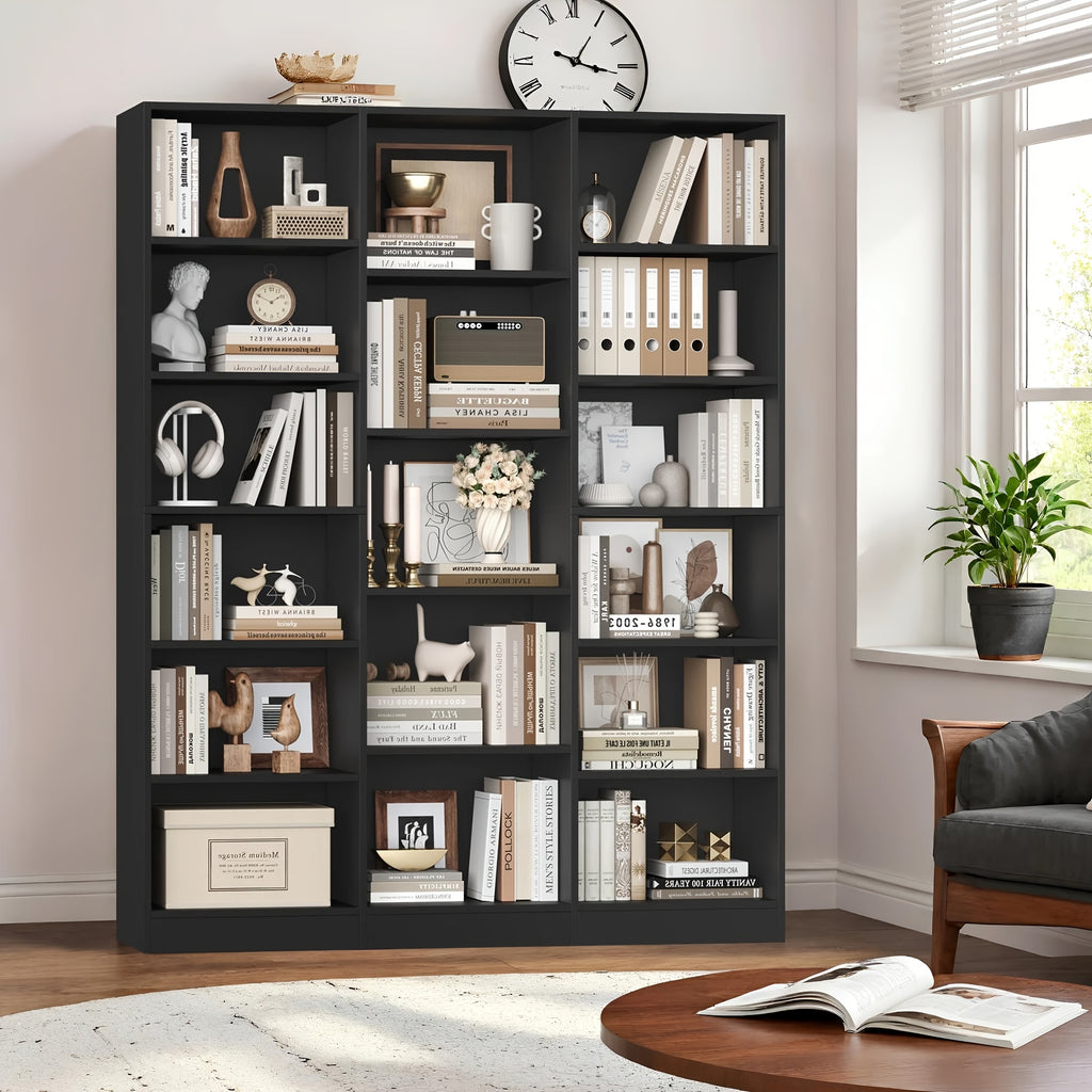 fultru triple wide bookshelf 6 tier large bookshelf bookcase