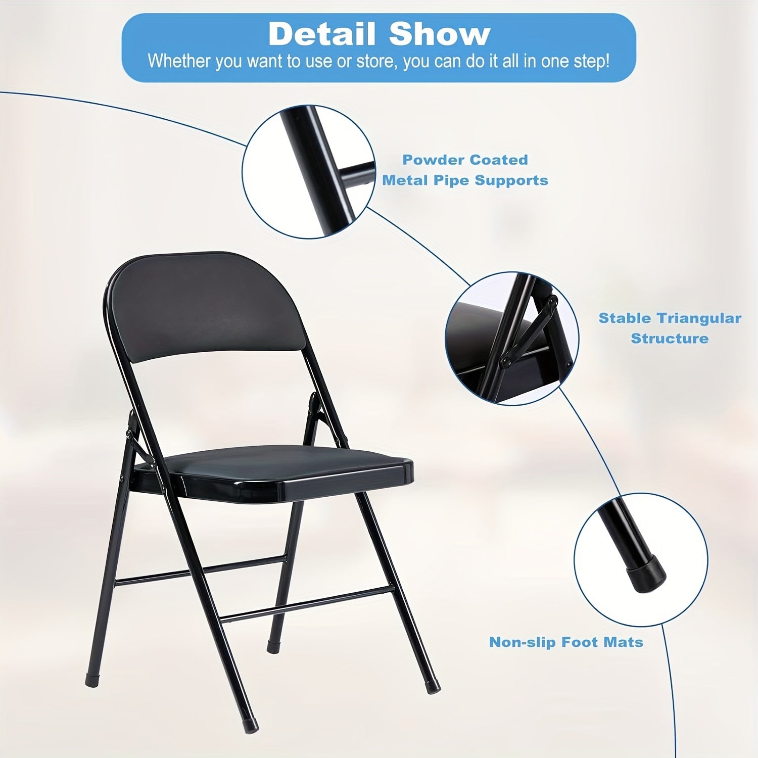 12 pack black folding chair set padded folding chairs steel