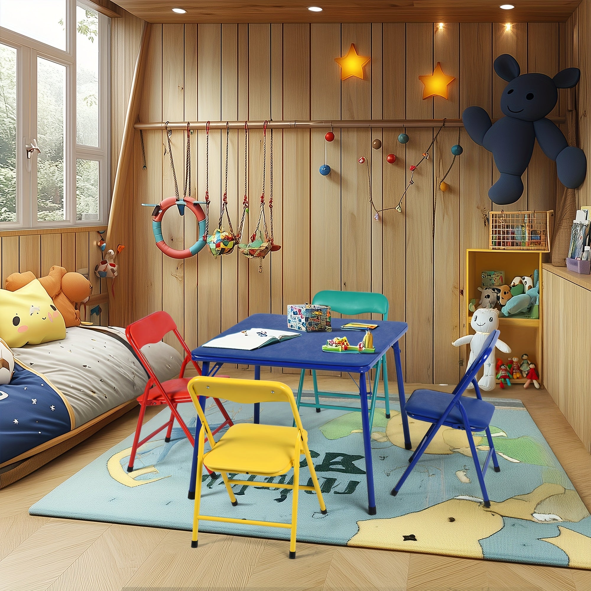 colorful folding table chair set lightweight compact easy