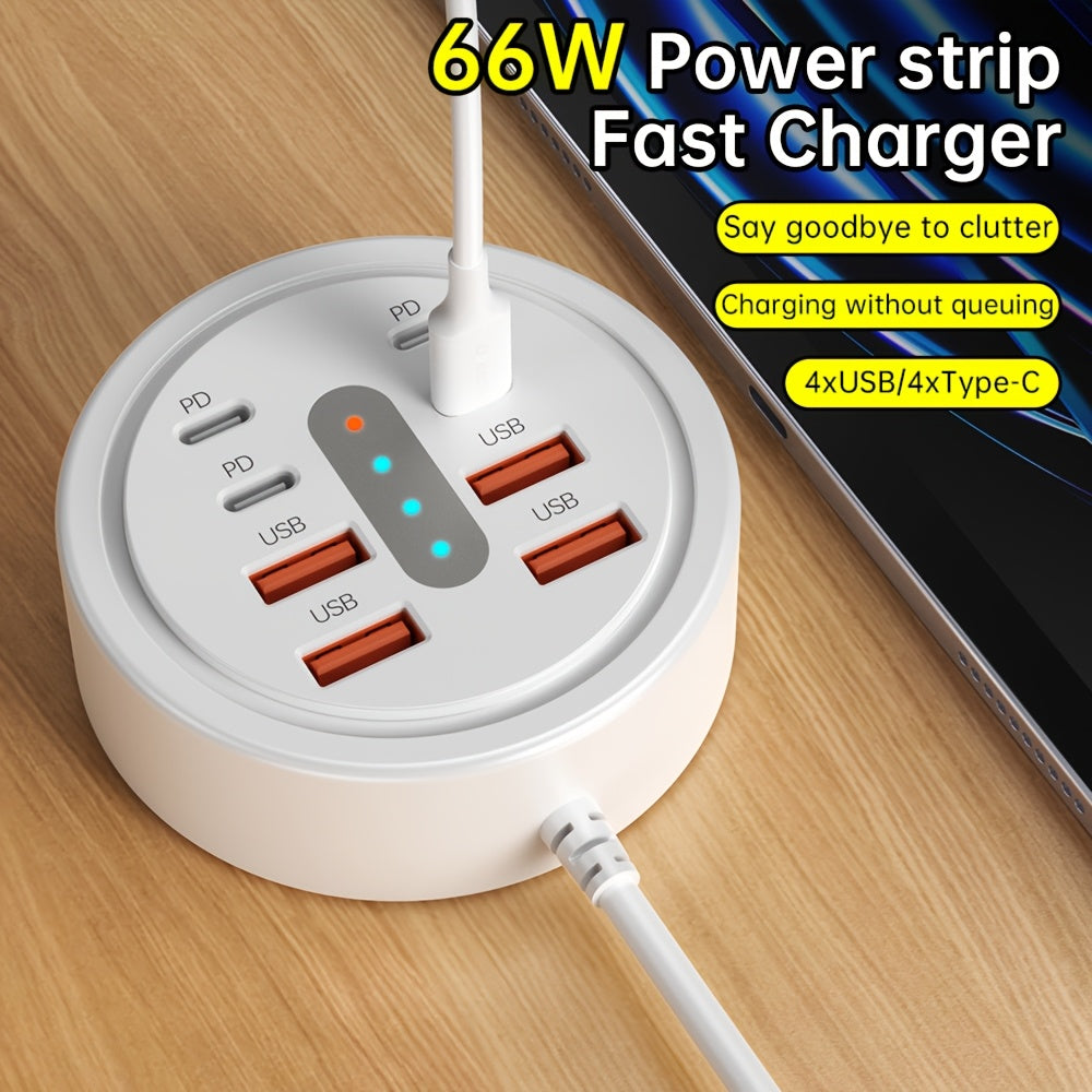 66w round usb c fast charging hub 8 in 1 model 4 type c pd 4