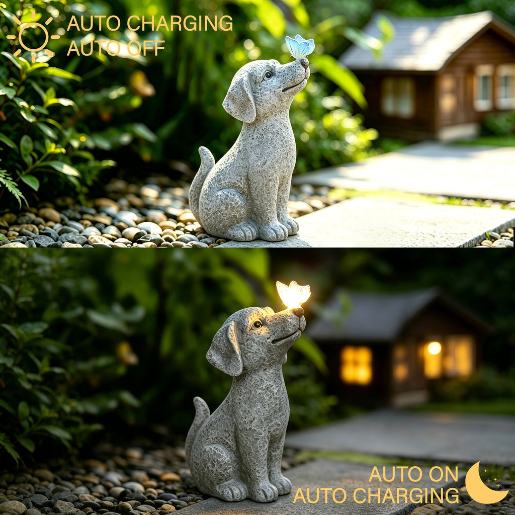 outdoor   lamp dog sculpture   resin