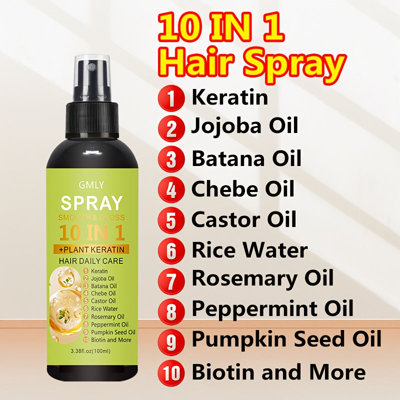 100ml 10 in 1 hair spray keratin rosemary blend long lasting