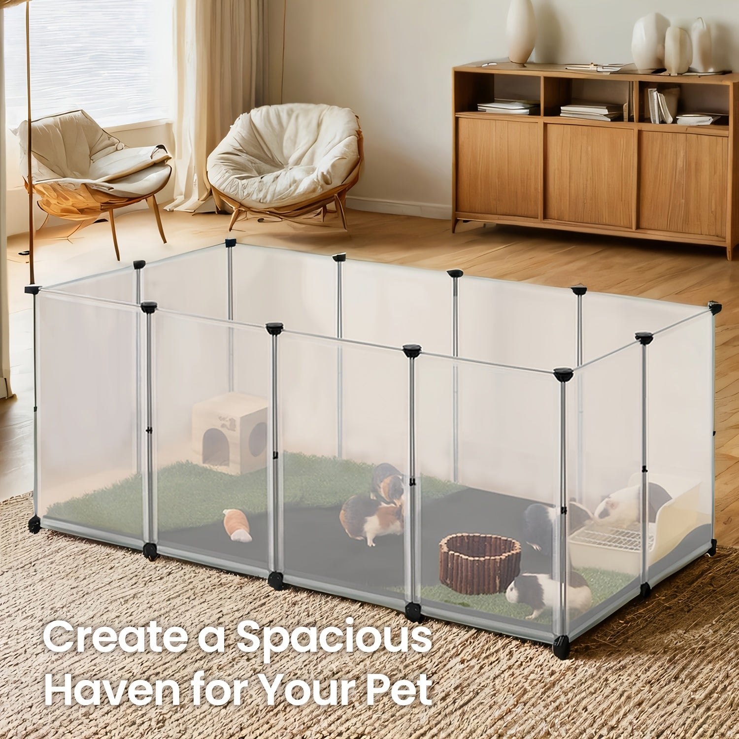 20 panels guinea pig playpen removable oxford fabric mat