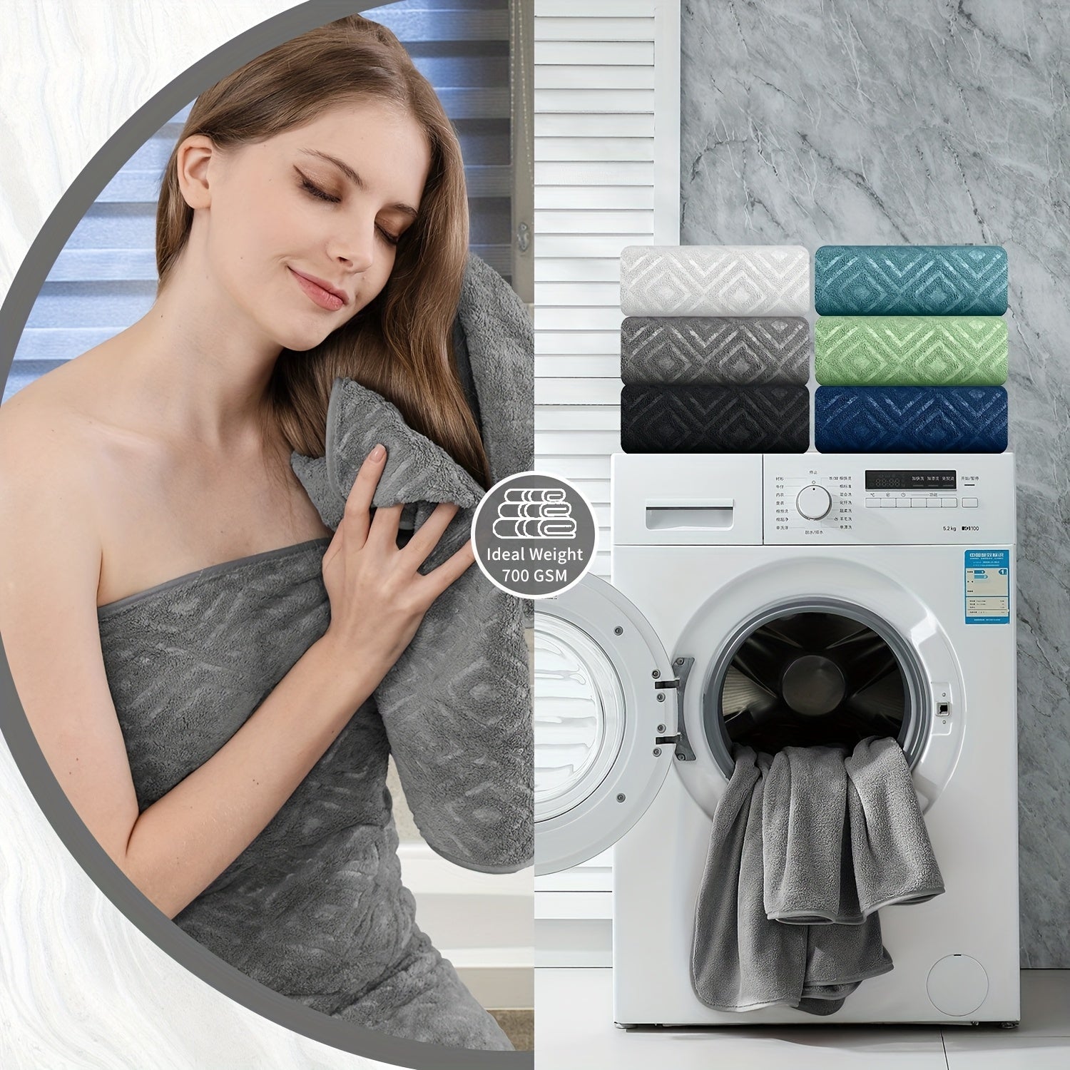 8pcs extra large bath towel ultra soft thick bath towel