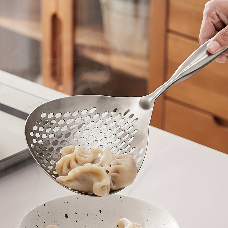 large stainless steel colander skimmer durable kitchen