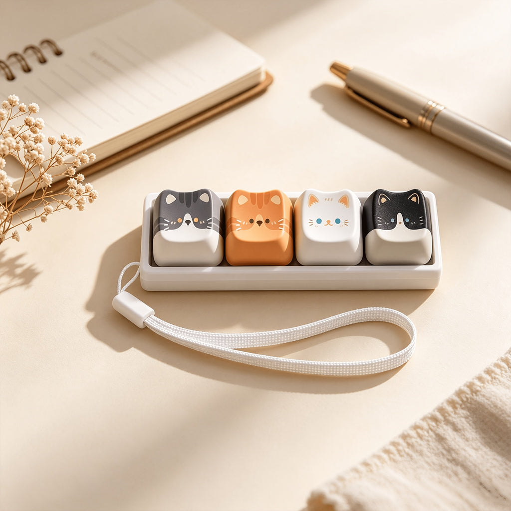 rectangular 4 style cute cat stress relief