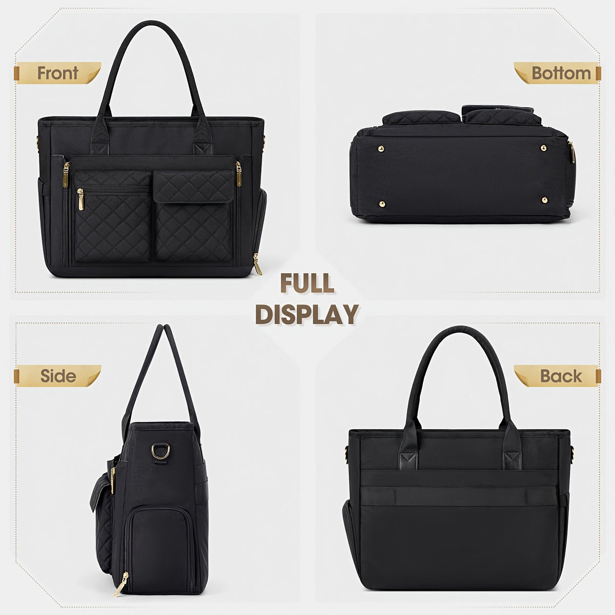 teacher tote bag insulated lunch compartment 15 6