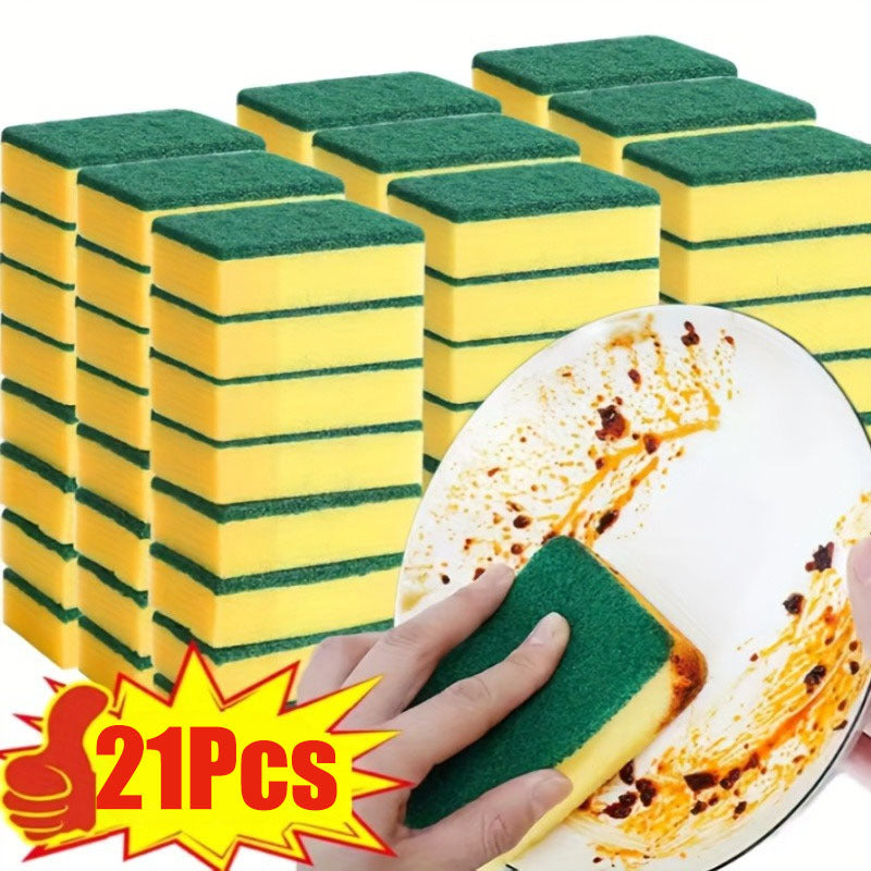 21pcs set heavy duty scrubbing sponges dual sided kitchen