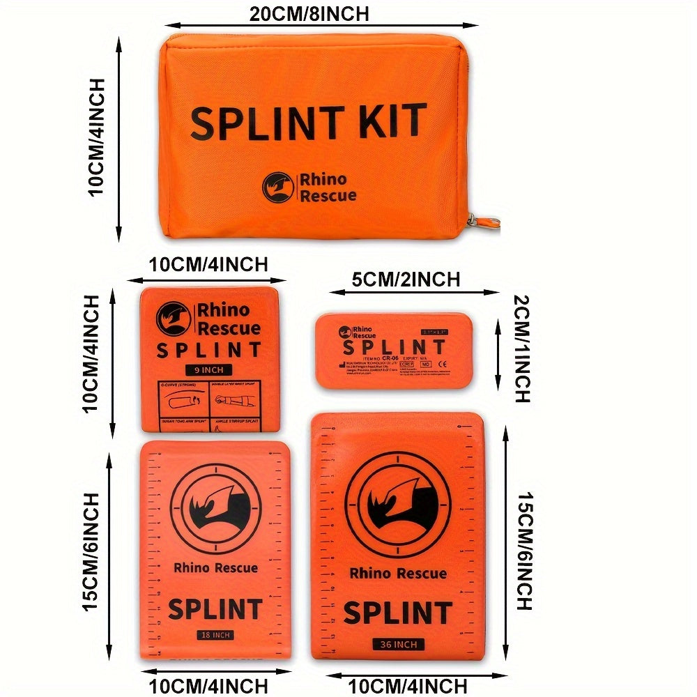 rescue first aid splint orange gray 4pcs size 36 x 4 3