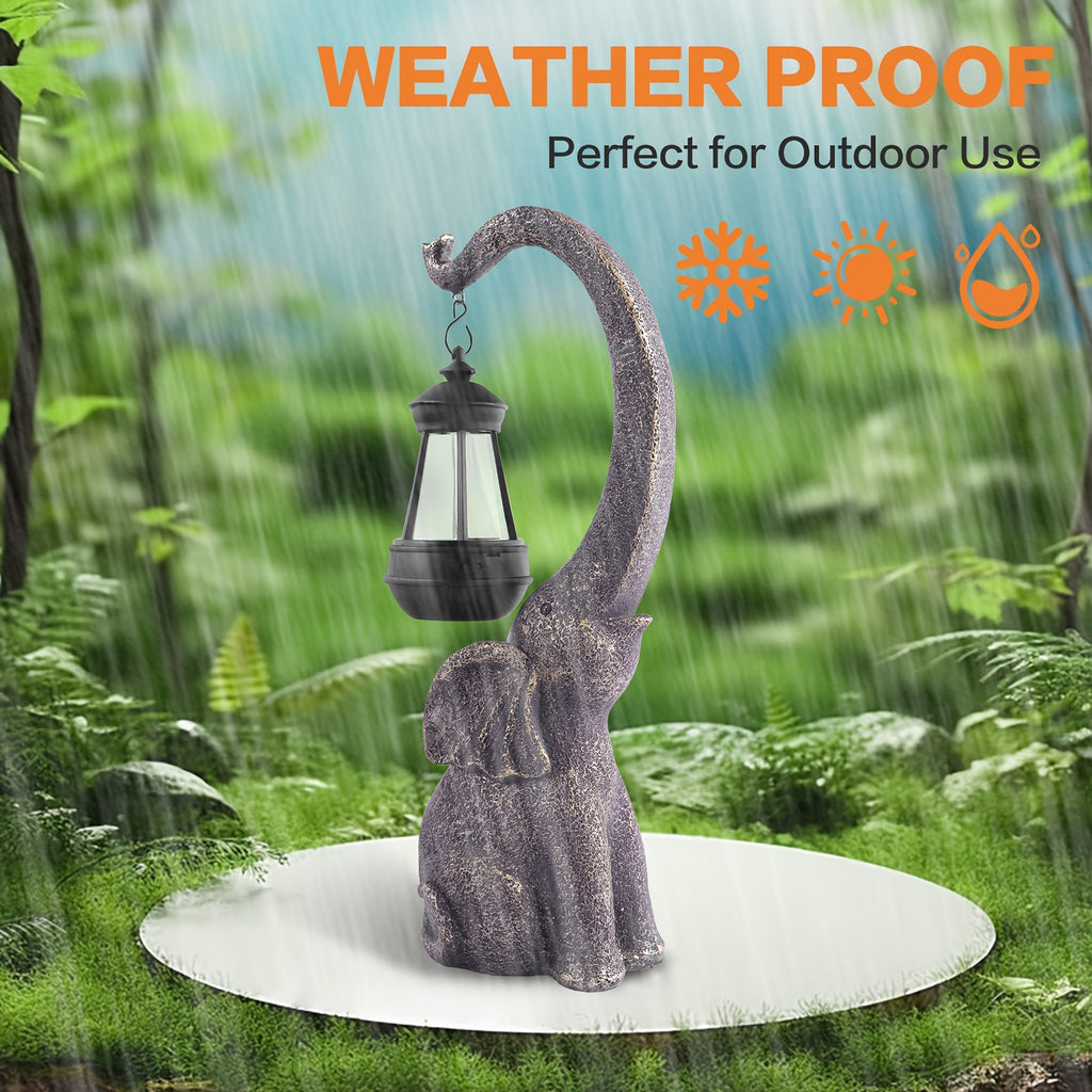 1 2pcs solar elephant statue outdoor garden crafts elephant