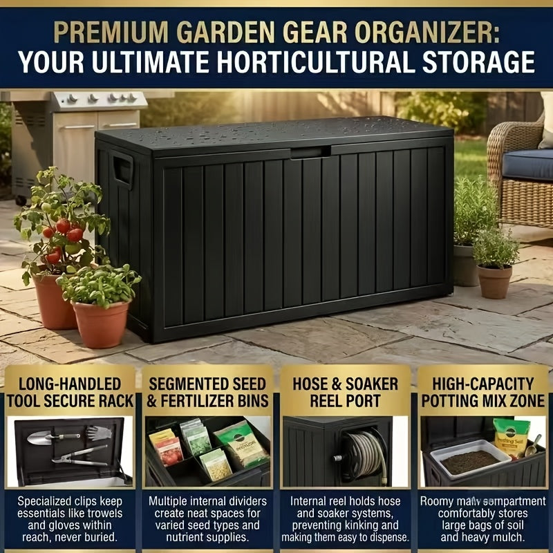 75 gallon outdoor storage box lockable   lid portable