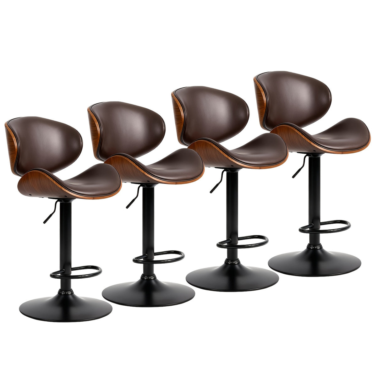 set 2 4 6 swivel bar stools footrest features