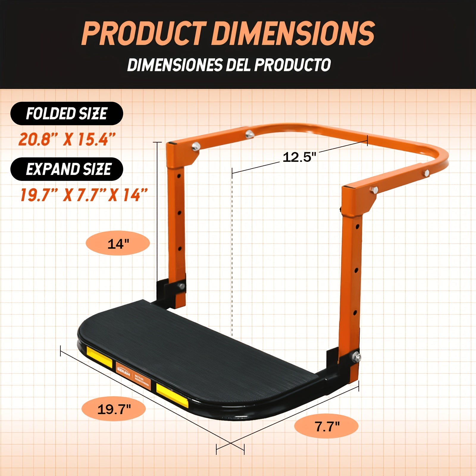 heavy duty foldable tire step anti slip texture adjustable