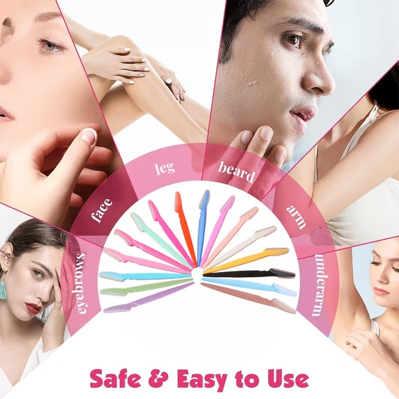 30pcs facial razors random colors premium stainless steel