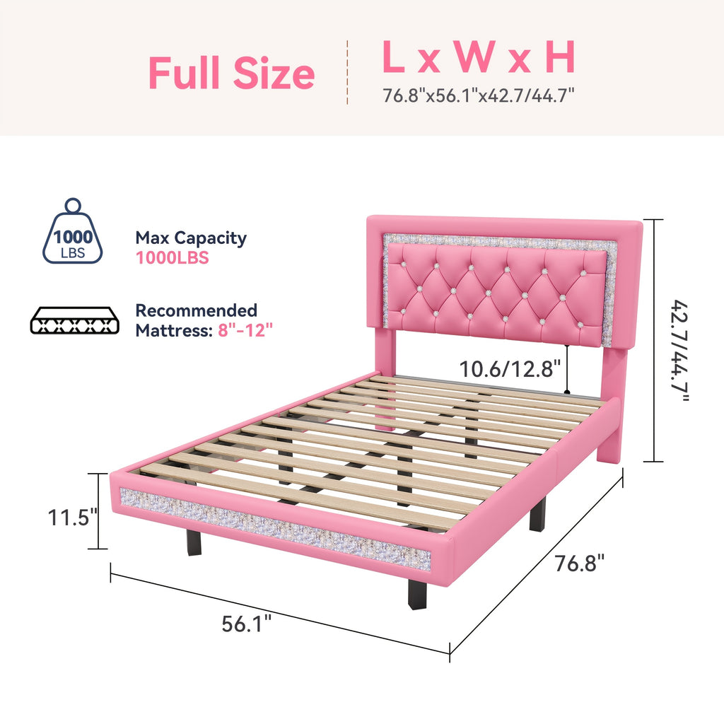 mraeer diamond quilted velvet silent full queen bed frame