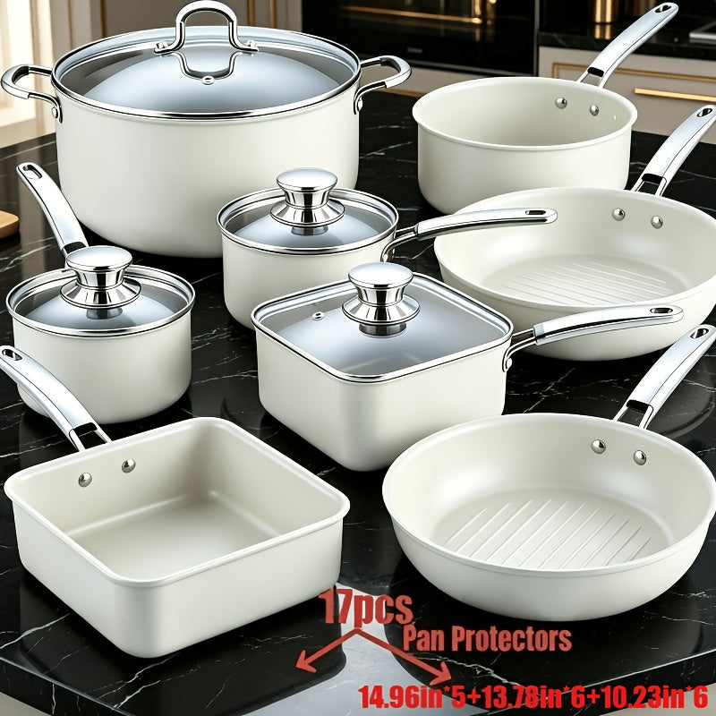 17pcs high quality non stick pot mats anti scratch pattern